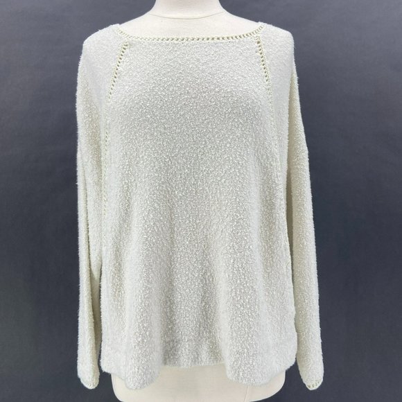 Anthropologie Sweaters - By Anthropologie Textured Knit Off-White Sweater Womens Medium